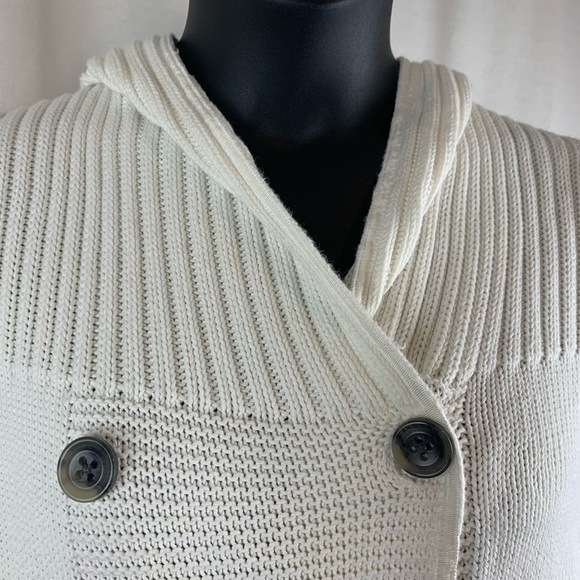 Gap Double Breasted Ivory Hoodie Sweater, Size XL - Picture 2 of 5